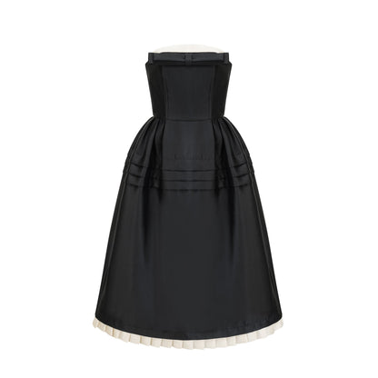 Felisara black bowknot midi dress