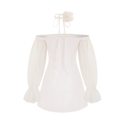 Genoveffa white flower strap mini dress (US Only)