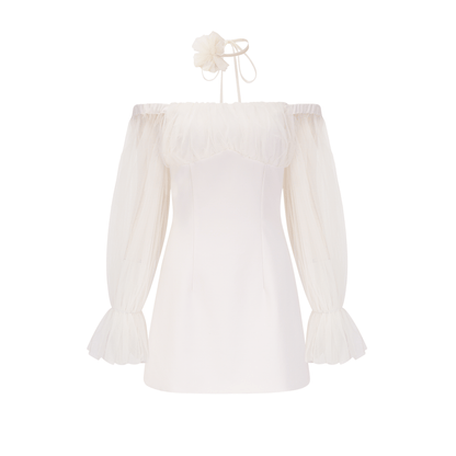 Genoveffa white flower strap mini dress (US Only)