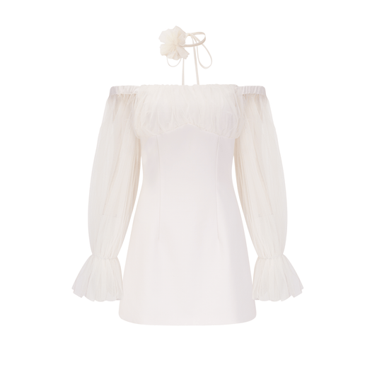 Genoveffa white flower strap mini dress (US Only)