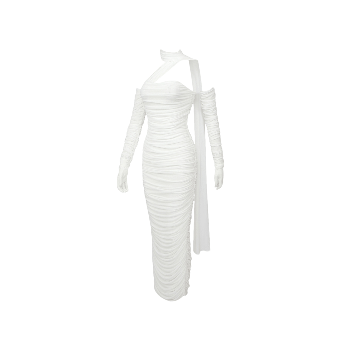 Gia white mesh gloves dress (US Only)