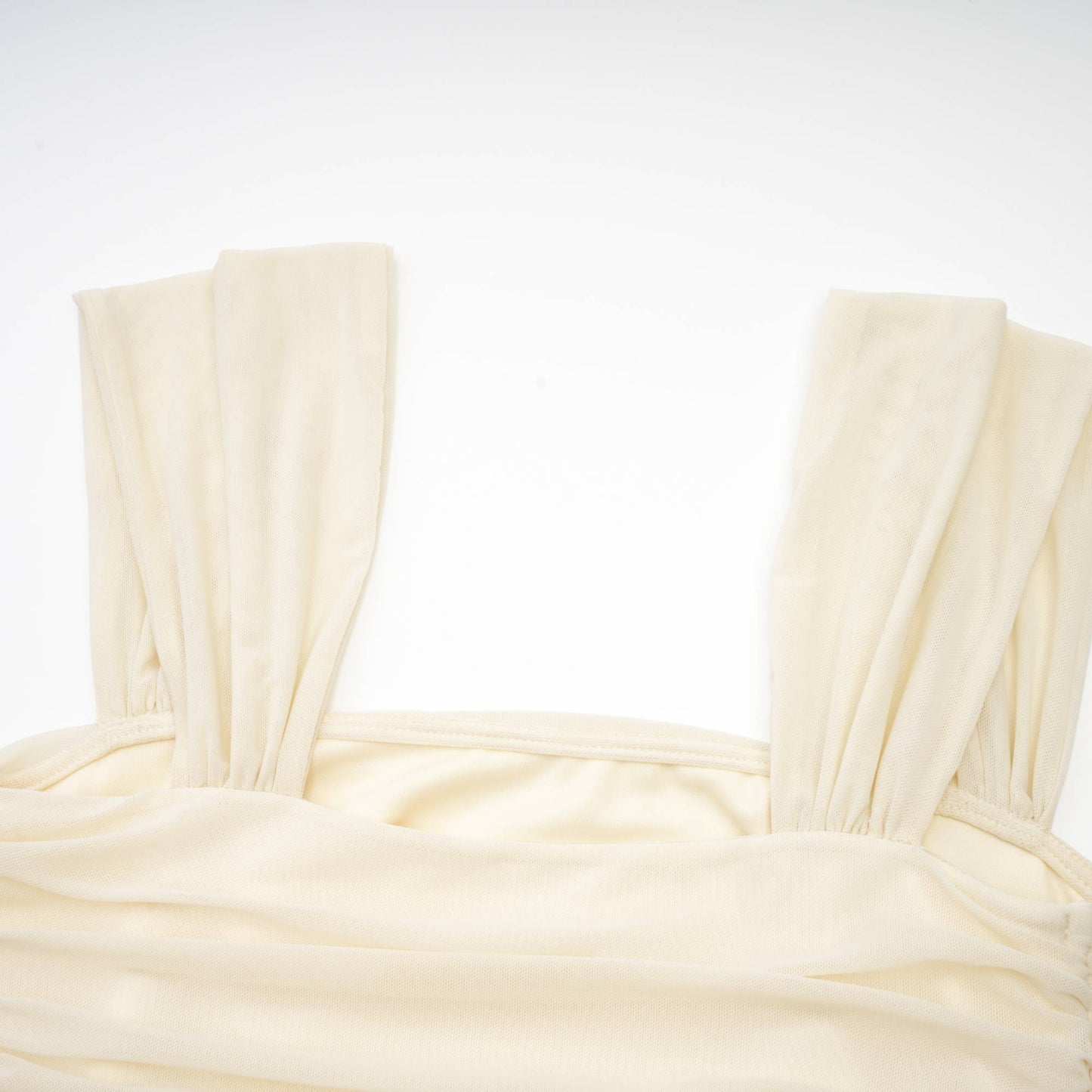 Giulia white mesh pleated midi dress