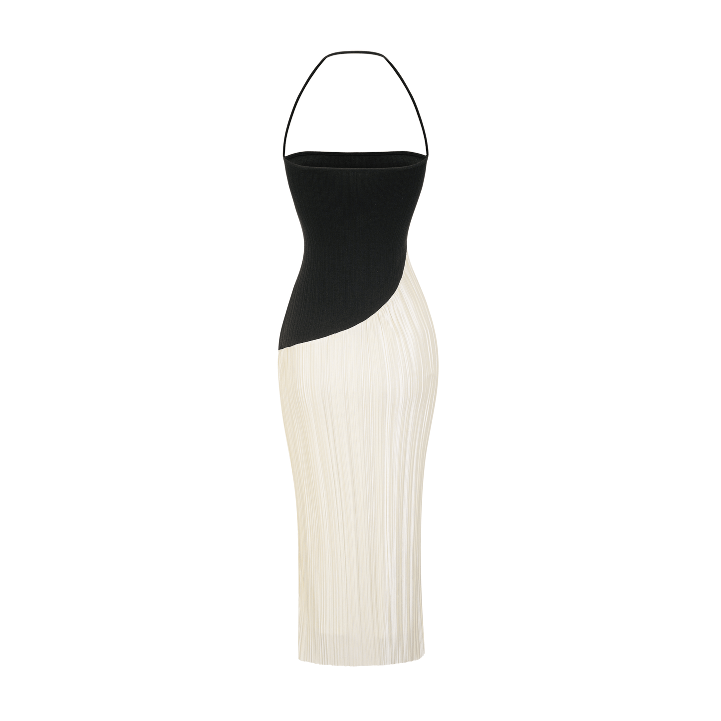 Giverny halterneck fitted midi dress (US Only)