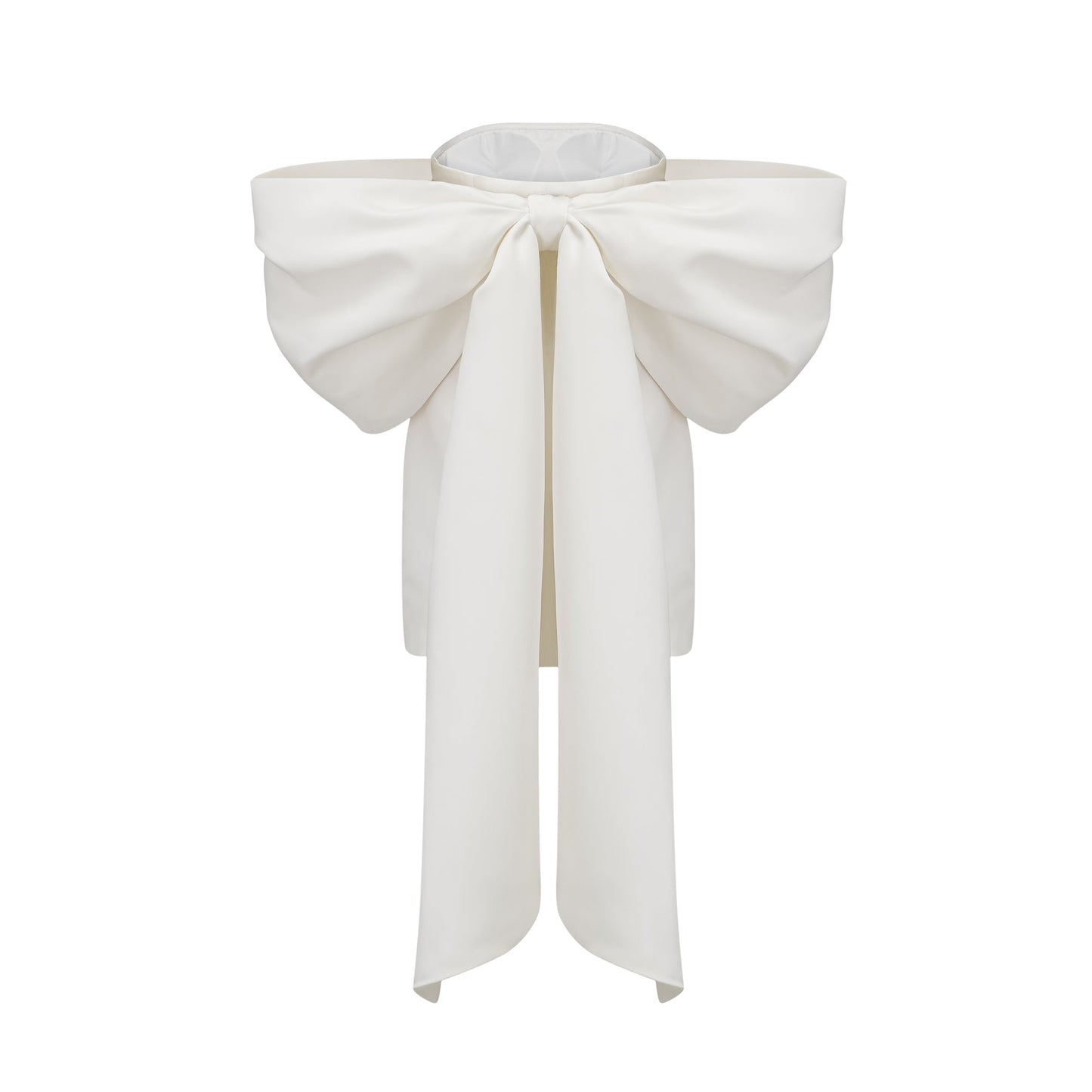 Hélène white oversize-bow mini dress