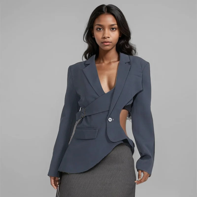 Amelia asymmetric cut-out jacket