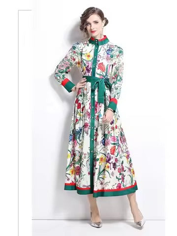 Adalasia paisley-print poplin midi dress
