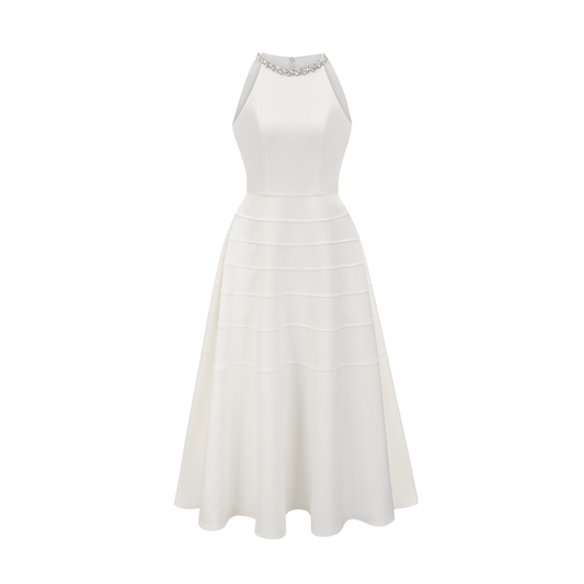 Inès white crystal-embellished midi dress (US Only)