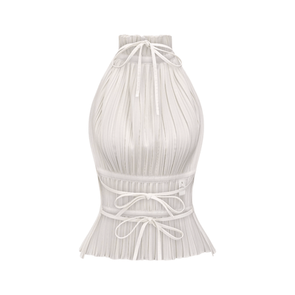Milicent open-back pleated top