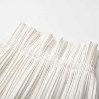 Milisent slitte drawstring pleated maxi skirt