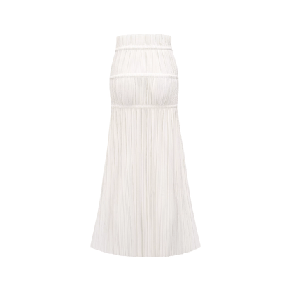 Milisent slitte drawstring pleated maxi skirt