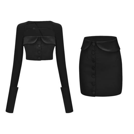 Luciela spaghetti-detail crop top & skirt matching set (US Only)