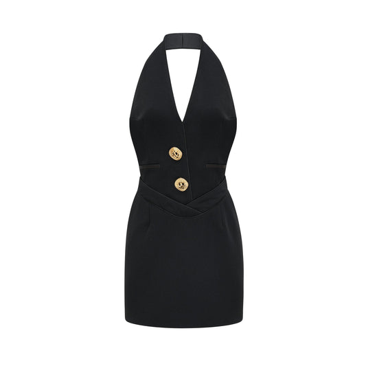 Jaques halterneck black mini dress (US Only)