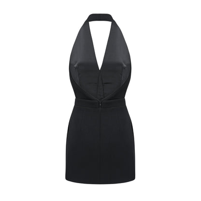 Jaques halterneck black mini dress (US Only)