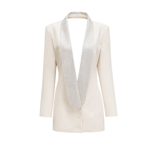 Jeanne crystal-embellished tailored dress coat