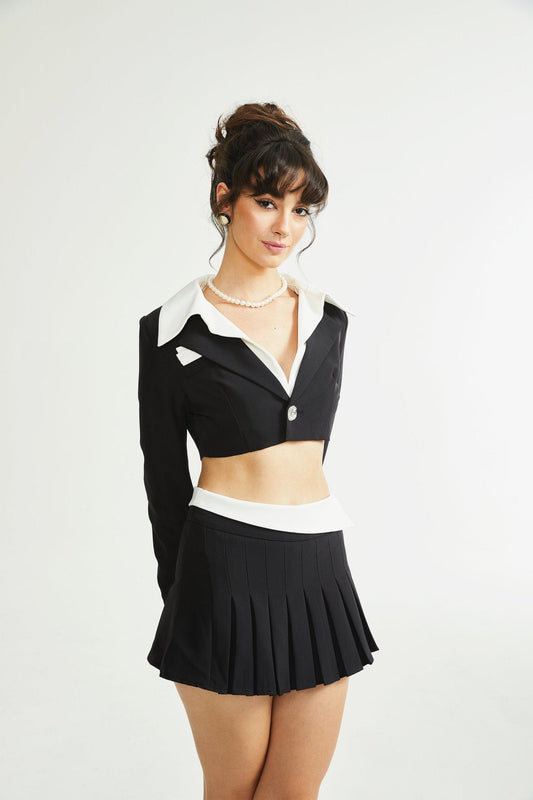 Juliette black jacket & skirt matching set