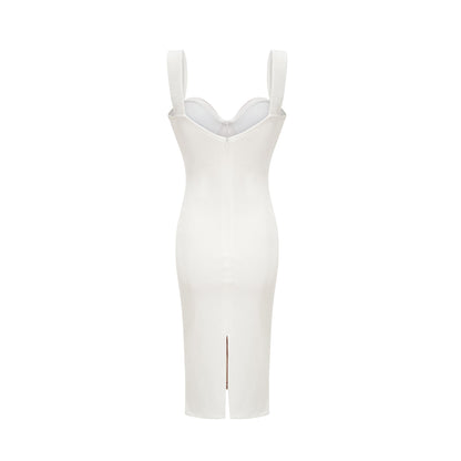 Kéfera white mesh midi dress (US Only)