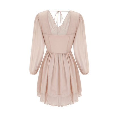 Kordney pink layered ruffled long-sleeve mini dress (US Only)