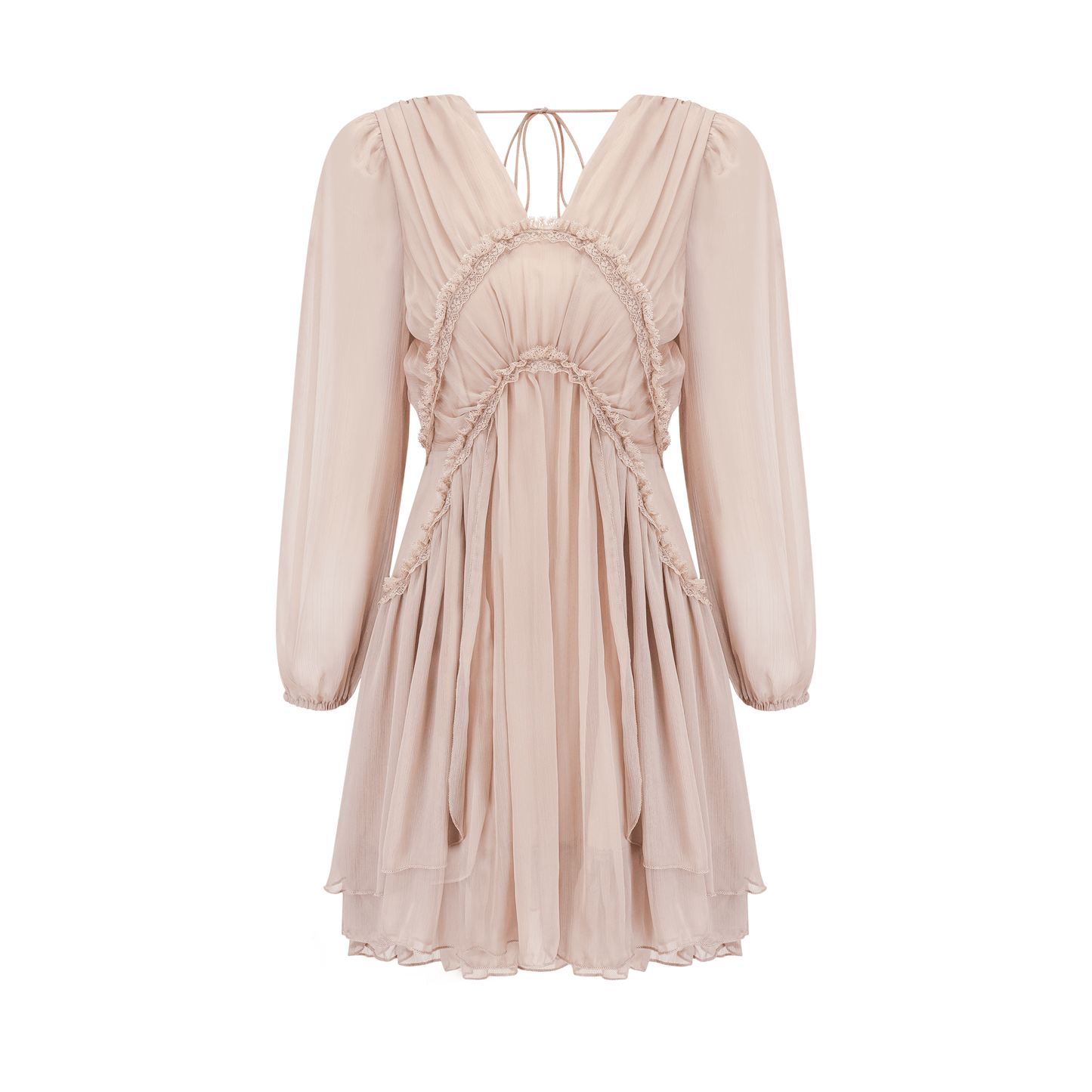 Kordney pink layered ruffled long-sleeve mini dress (US Only)