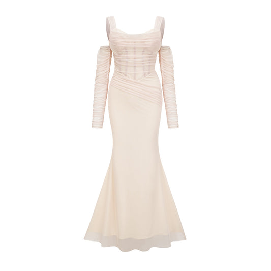 Laurianne white bustier-style midi dress