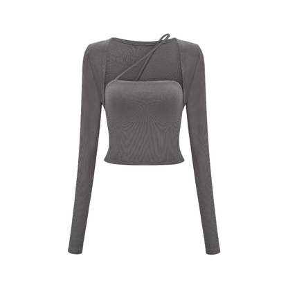 Leave the Door Open-scoop-neck spaghetti detail top