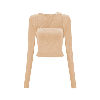Leave the Door Open-scoop-neck spaghetti detail top