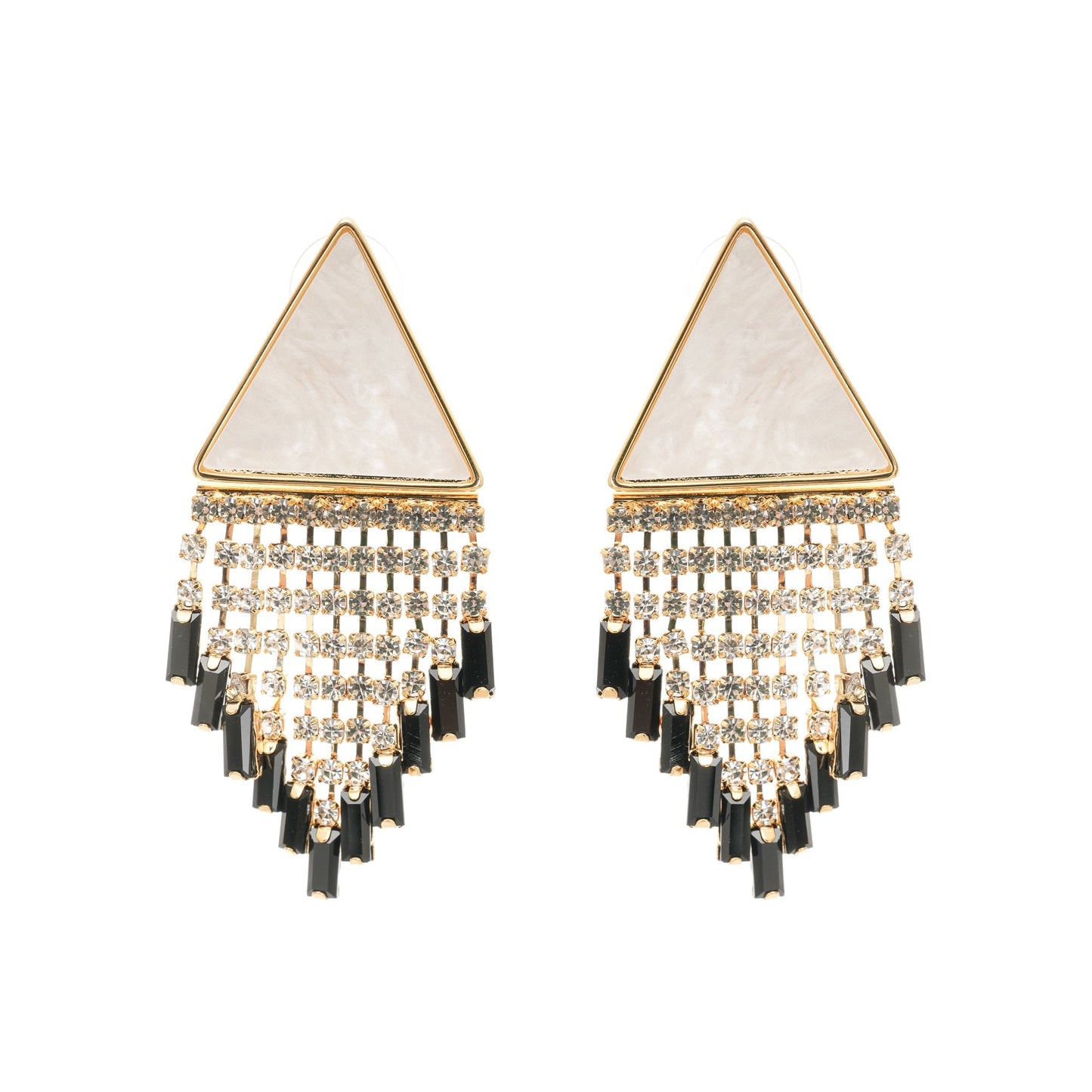 Lisette triangle-shape fringed earrings