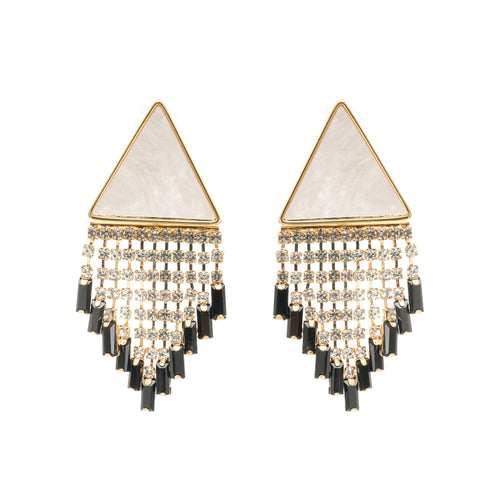 Lisette triangle-shape fringed earrings