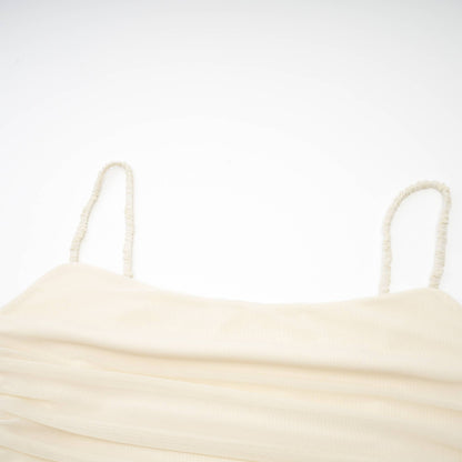 Lucia gathered mesh midi dress (US Only)