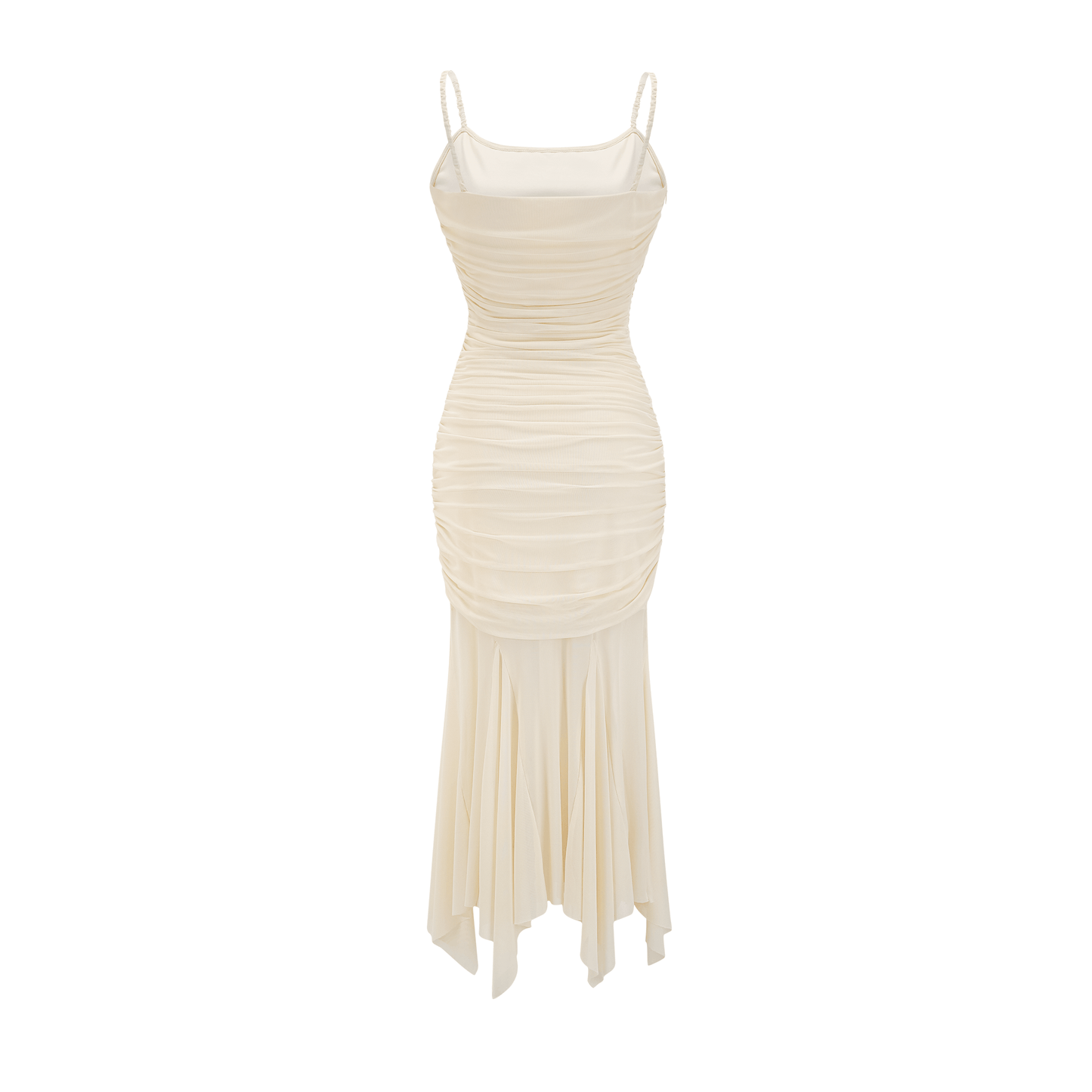 Lucia gathered mesh midi dress (US Only)