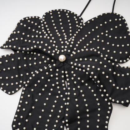 Maëlle faux-pearl embellished top