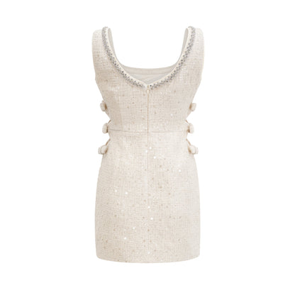Manon white tweed sequined mini dress