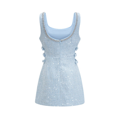 Manon white tweed sequined mini dress