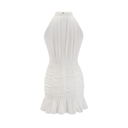 Marigold white halter floral hem dress (US Only)