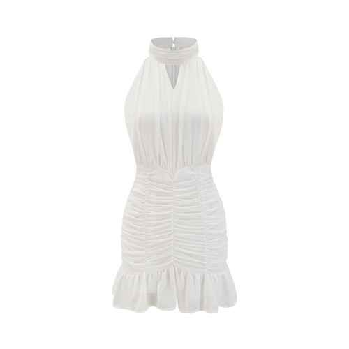 Marigold white halter floral hem dress (US Only)