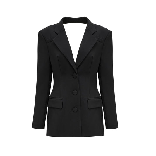 Odette black open-back blazer