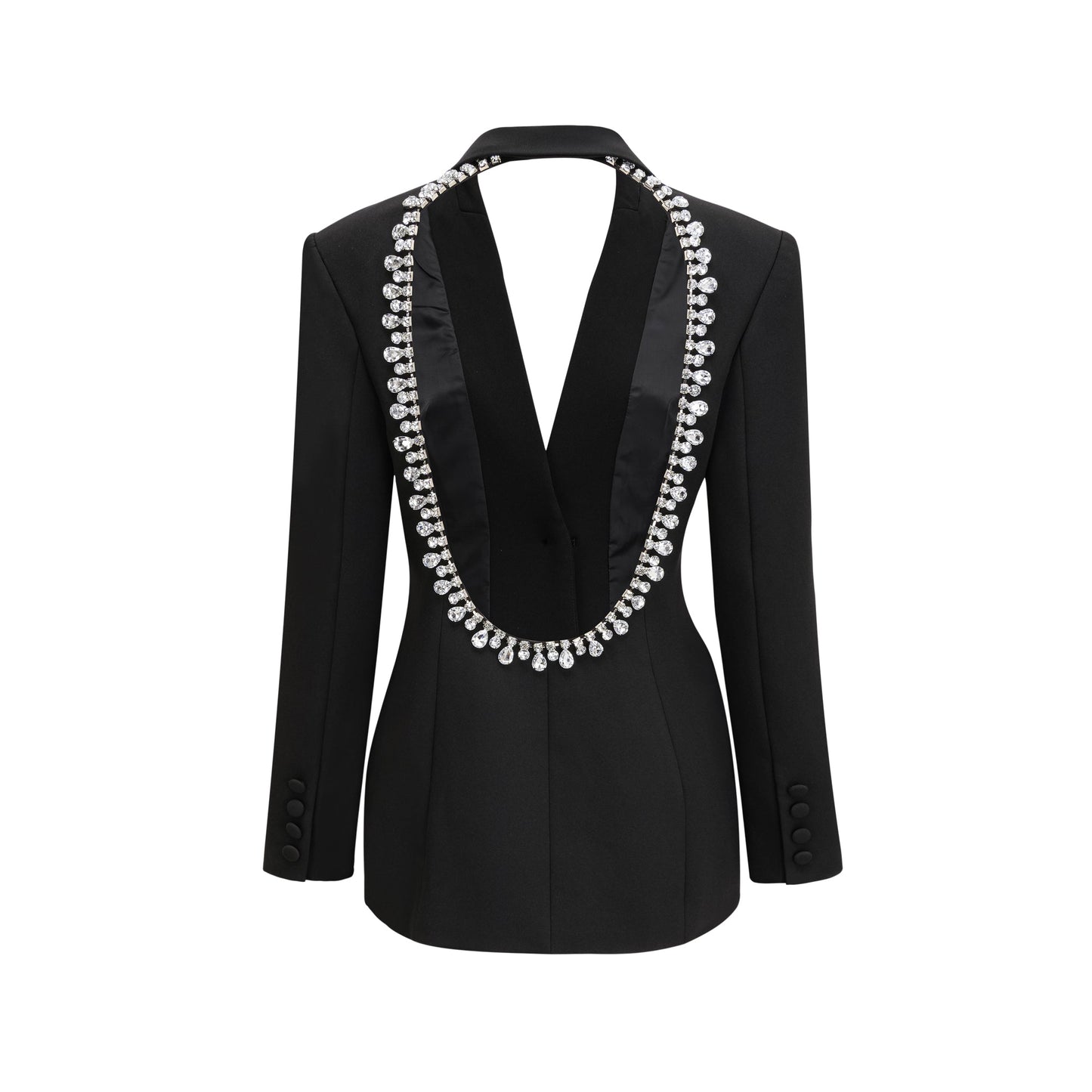 Odette black open-back blazer