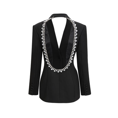 Odette black open-back blazer