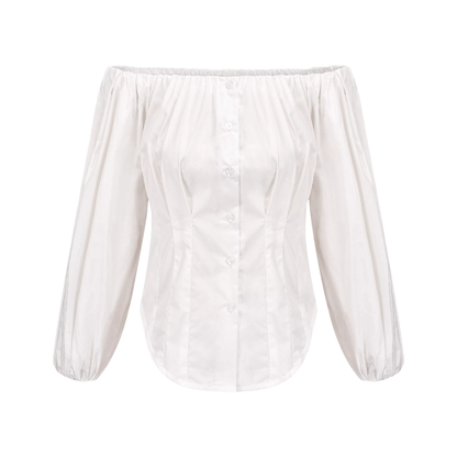 Pan's Labyrinth-off-shoulder puff sleeve top