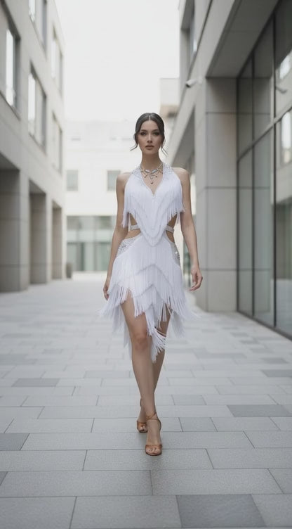 Maison Celie Fringe Cut-Out Dress 2025