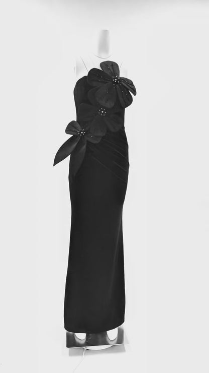 Maison Celie Black Blossom Couture Dress