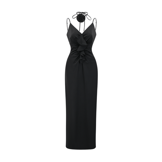 Reine black floral midi dress (US Only)