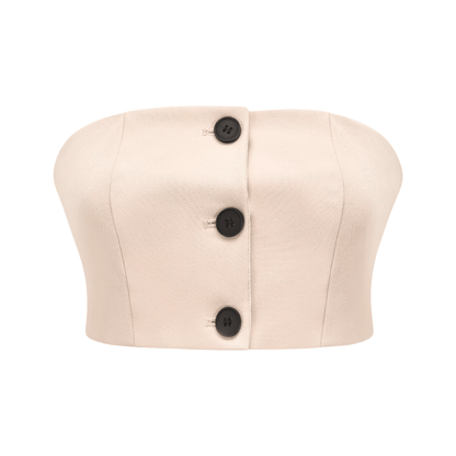 Naomi button-detail crop top