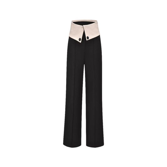 Naomi inside-out contrast-color trousers