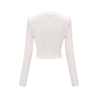 Button detailing knitted top & skirt matching set