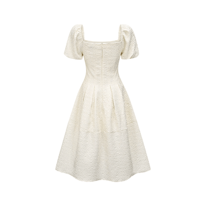 Puff-sleeve princess white dress (US Only)