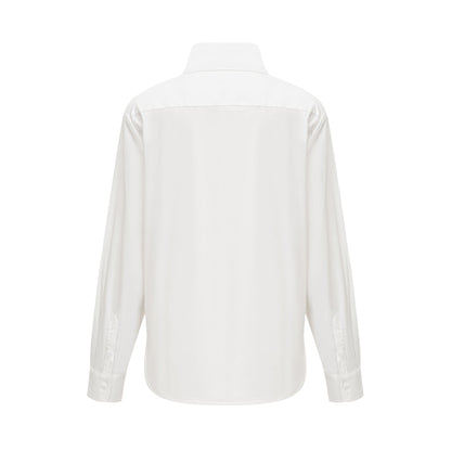 Solène white pointed-collar shirt