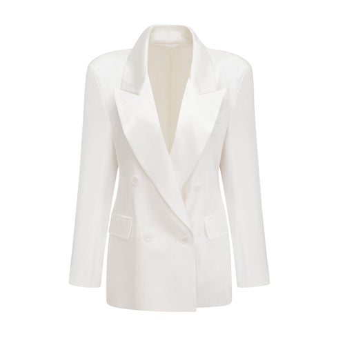 Sylvie white double-breasted blazer