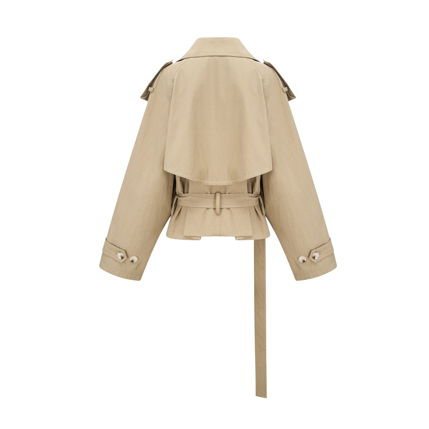 Justine belted-waist trench coat