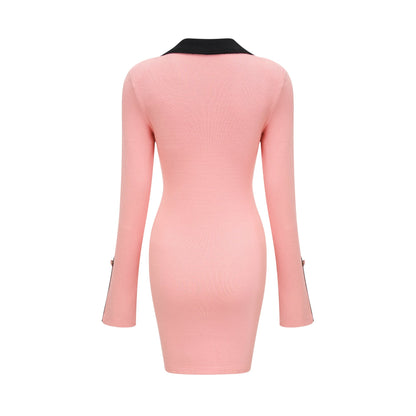 Valérie pink long-sleeved dress