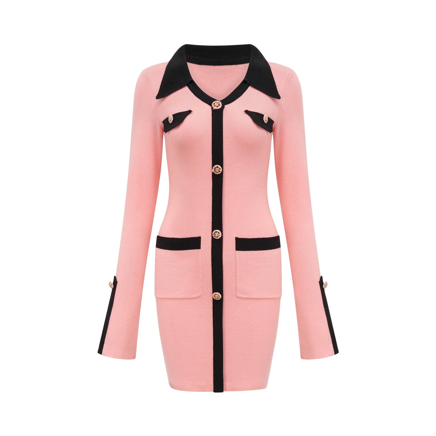 Valérie pink long-sleeved dress